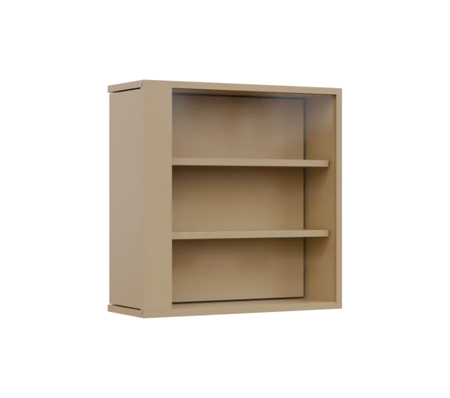 RE VTB - 200 vitrína s bočním výsuvem, 600x600x200, pískově žlutá